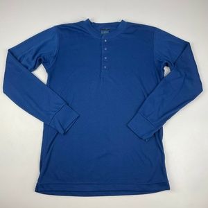 Vintage Patagonia Men's S Capilene Base Layer Henley Shirt Blue Made in USA